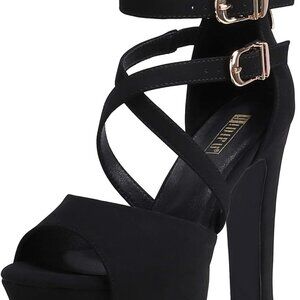 Women's Platform Peep Toe Heeled Sandals Chunky High Heels for Party & Casual